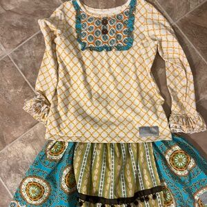 Eleanor Rose, two-piece skirt and shirt outfit size 8-10 girls